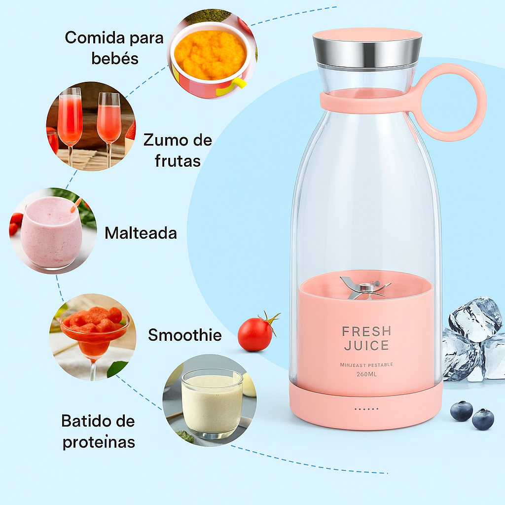 Batidora recargable portable de zumos
